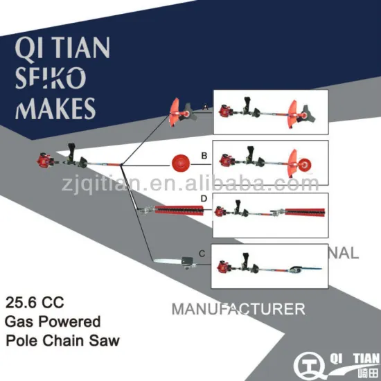 LONG POLE CHAIN SAW,25.6CC/0.8KW CE,QT-PCS340-5