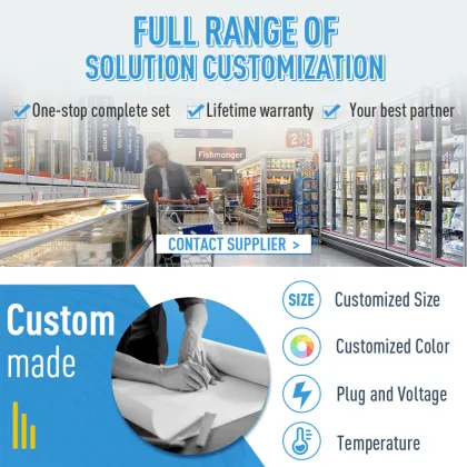 Supermarket self-service deli display refrigerator showcase