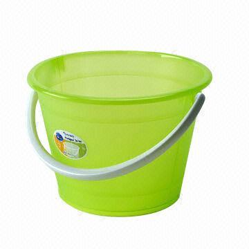 Plastic Bucket with Semi-transparent Color, Durable and Available in Different Sizes