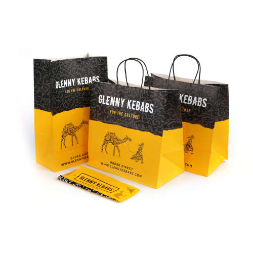 Bolsa de regalo de papel Kraft Bolsa de asas para compras