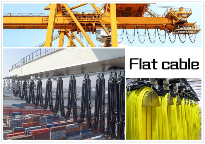 Flat crane cable reels for gantry overhead crane