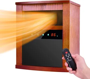 Konwin GD9315BCW-4JA Electric Space Heater with Adjustable Thermostat, Quartz Infrared Technology, and Timer - Cabinet Heater