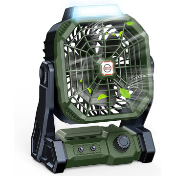 Long-Enduring Rechargeable Outdoor Camping Fan with Light and Lithium Battery
