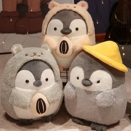 Custom Soft Fluffy Cartoon Penguin Stuffed Pillow