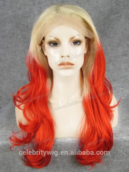 Factory price ombre 2 color layering hair synthetic wigs lace front box braid wig