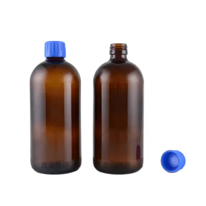 Laboratory Amber Glass Bottle 550ml with Screw Cap for Chemical Reagents
