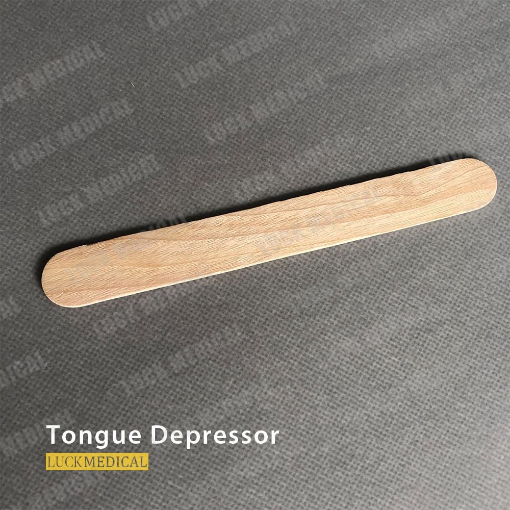 Uso médico de depósito de lengua de madera desechable