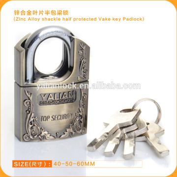 Excellent Quality Zinc Alloy Shackle Half Protected Vane Key Padlock