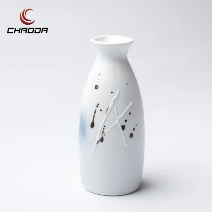 Japanese Sake and Soju Set: Ceramics Bottle and Cup Porcelain Wine Set