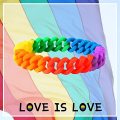 Regenbogenstreifen Pride Armband handgefertigte geflochtene Bande