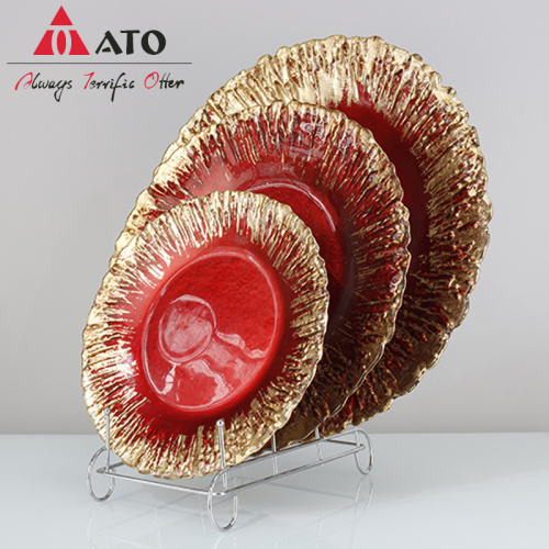 Modern Unique Custom Dish Vintage red Glass Tableware