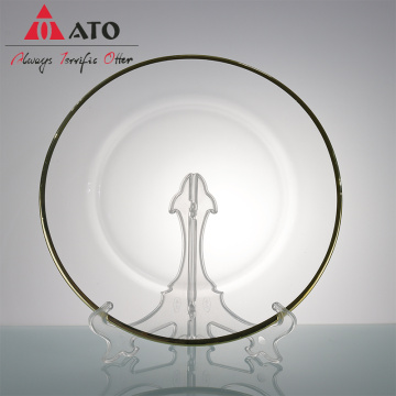 Gold Glass Charger Plates Round Glass Salad Plates