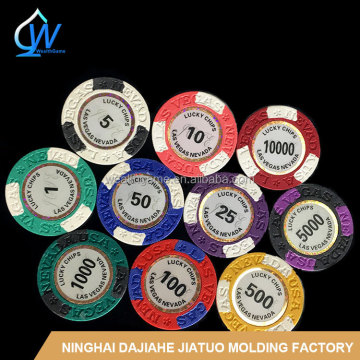 14g Two Tone Nevada Poker Chip with Gold Trim Sticker