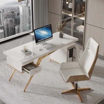 Modern Metal Base Marble Computer Desk for Office