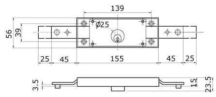 Central roller shutter lock shifted bolt
