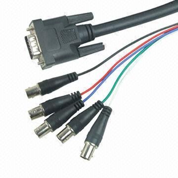 VGA cables to 5BNC jacks with ferrite