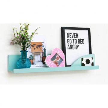 FU-23839GR Green wooden wall floating shelf