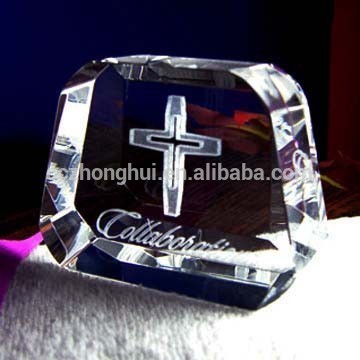 2016 New product crystal block shape crystal glass paperweight