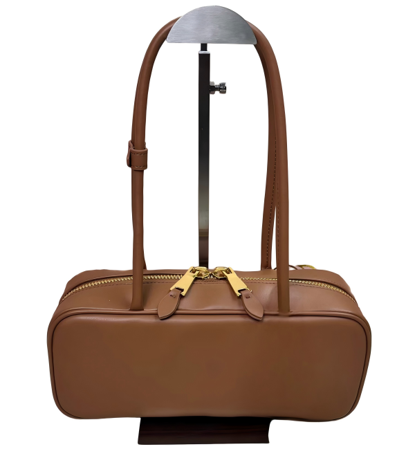 긴 가죽 손잡이가있는 세련된 레트로 토트 Stylish Retro Tote with Long Leather Handles