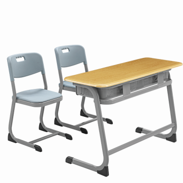 Factory Price BLH Press Mould Wooden Double School Desk and Chair