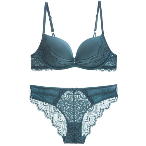 Ensemble soutien-gorge et culotte en dentelle push-up pour femmes