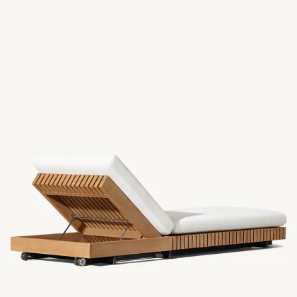 Hormel Teak Wood Outdoor Daybed with Trundle for Patio and Beach