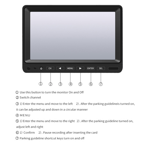 Wireless Camera System 7-inch Digital Touch Button Monitor