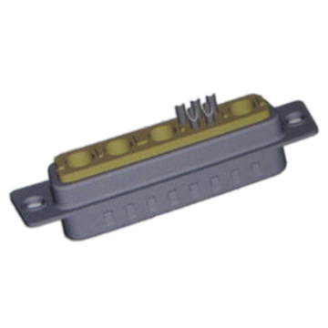 Conector de alimentação coaxial D-SUB 9W4 macho solda copo