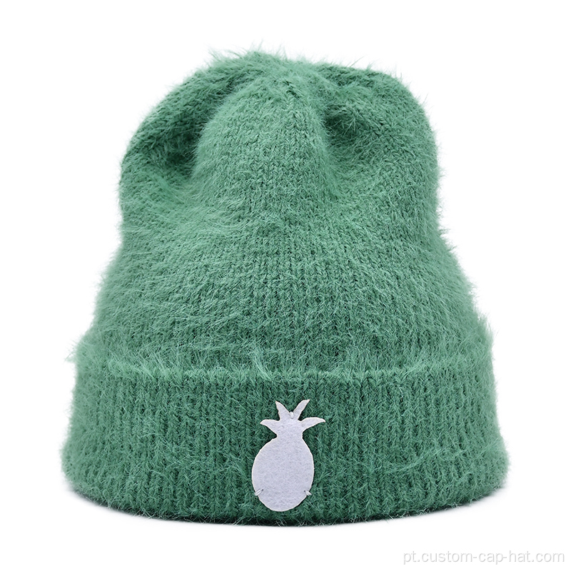 Chapéus de gorro de malha mohair de inverno