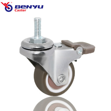 TPE Threaded Stem with Brake Casters for Furniture