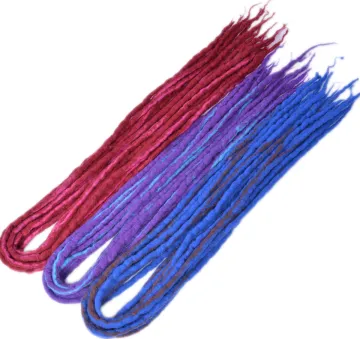 Long 22'' Wholesale Colorful Soft Nepal Felted Wool Handmade Afro Synthetic Dreadlocks Crochet Braids Hair For Kids And Adult