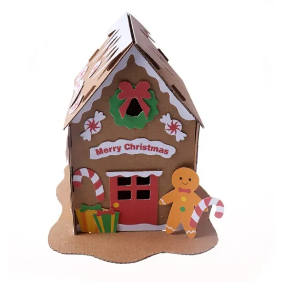 Corrugated Card Craft House Christmas Paper Craft Kit: Foil Printing for Gift Postcards & Home Decor