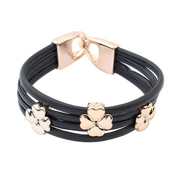 Golden clove design/multi layered/for close friends/PU leather bracelets, OEM/ODM orders are welcome