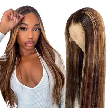 HF Fashional piano colored wig 10A Grade virgin cuticle aligned Hair 150% 220% density highlight color lace frontal wig
