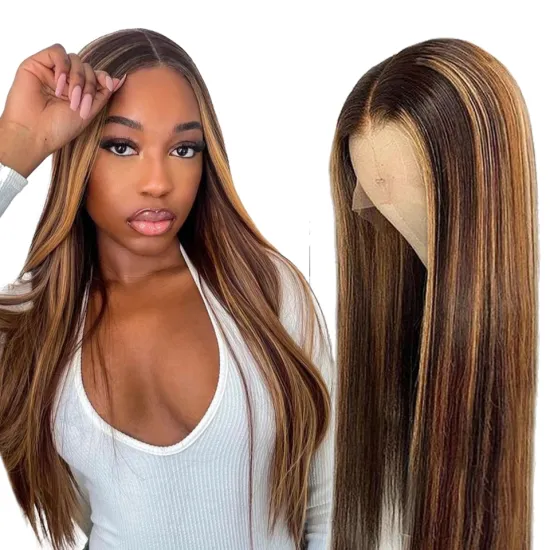 HF Fashional piano colored wig 10A Grade virgin cuticle aligned Hair 150% 220% density highlight color lace frontal wig