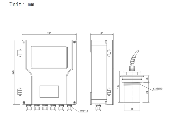 Split ultrasonic liquid level meter