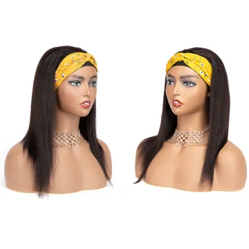 Human Hair Wigs Ponytail Wig With Headband Synthetic Headband Wig Vendors