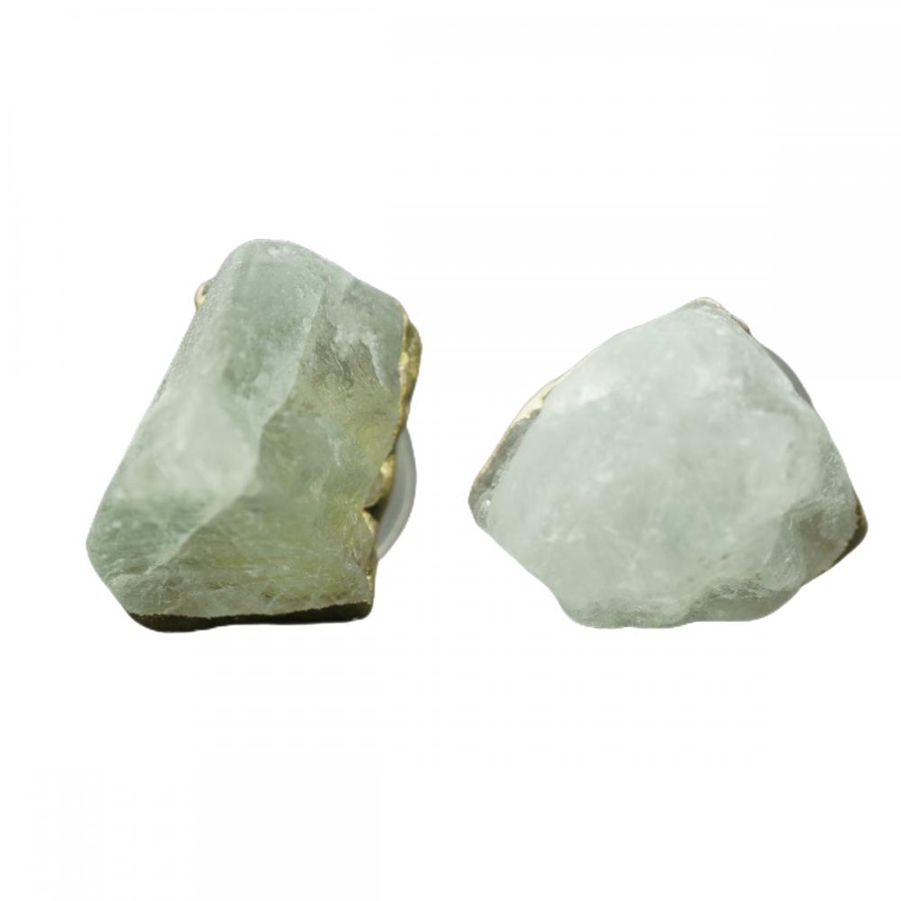 Натуральная кристаллическая грубая каменная серьга