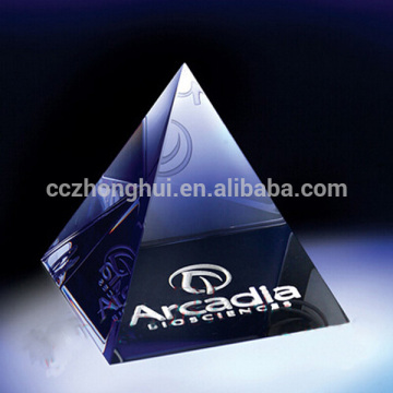 Bottom sandblasting crystal glass pyramid