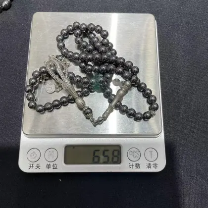 99 Beads 6mm Hematite Islamic Prayer Beads, Hematite Necklace, Tasbih, Muslim Prayer Beads for Meditation