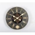 14 Inch Retro Wooden Pendulum Gear Wall Clock