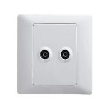 2-gang TV Socket, Made of PC Frame