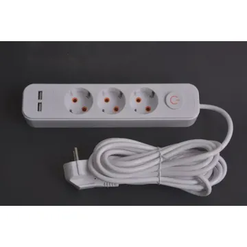 Новая 3-местная удлинительная розетка с 2 USB E7003ES-USB