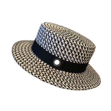  Fedora Straw Hats for Women: A Luxurious Flat-Brim Fedora Panama Hat with Belt Buckle 