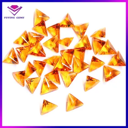 Big Size 20x20mm Golden Shinning Jewelry Decoration Triangle Shape Glass Stone