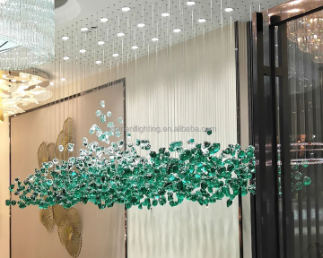 Customized Green Stone Chandelier for Hotel and Home Interiors