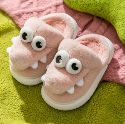 Cozy Alligator Patterned Cotton Slippers for Boys Toddlers: Perfect Winter Indoor Footwear for Babies
