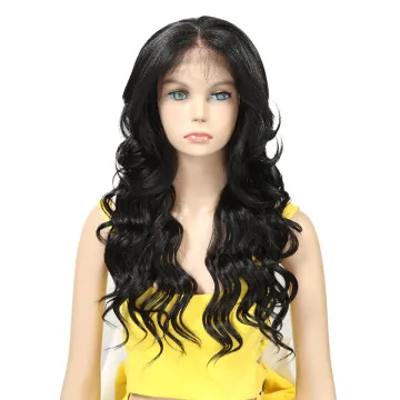 Charming synthetic wig24 Inch for black women Ombre colored long wave hair Lace frontal wig loose synthetic hair wig