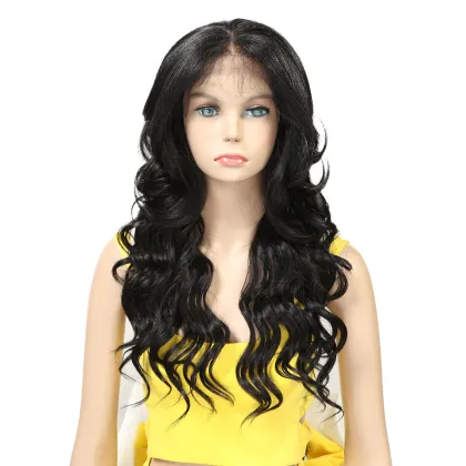 Charming synthetic wig24 Inch for black women Ombre colored long wave hair Lace frontal wig loose synthetic hair wig