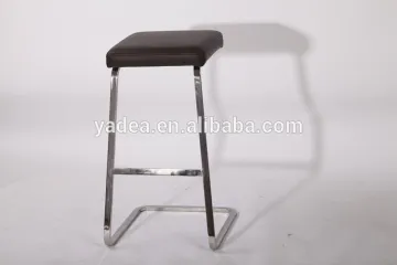 Brown leather stainless steel leg modern four seasons barstool replica